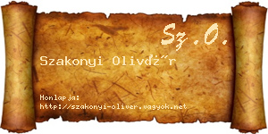 Szakonyi Olivér névjegykártya